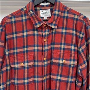 Lucky Brand Red and Blue Plaid Flannel Button Down Shirt. Men’s XL.